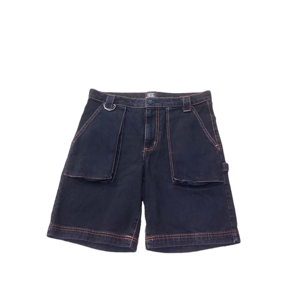 BDG Black Cargo Bermuda Shorts with Contrast Stitching